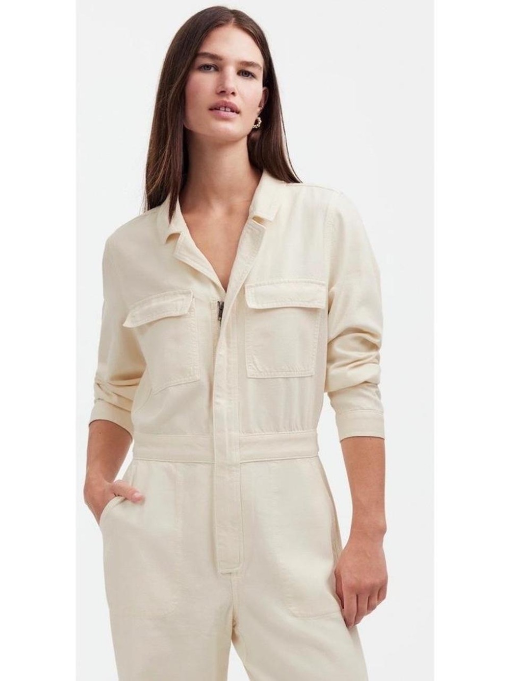 Madewell Cream Utility Jumpsuit